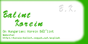 balint korein business card